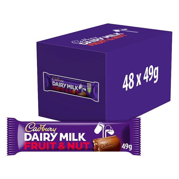 Cadbury Dairy Milk Fruit and Nut Chocolate Bar 49g x 48