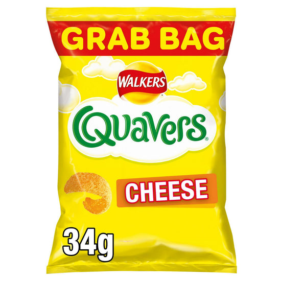 Walkers Quavers Cheese Snacks 34g, Case of 30 Quavers