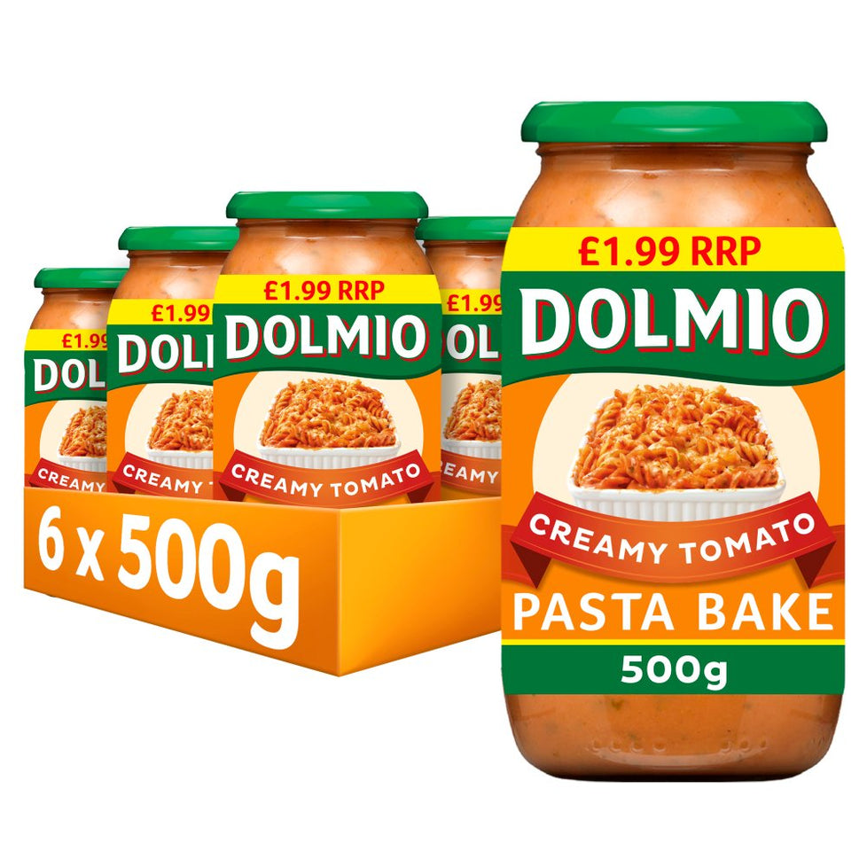 Dolmio Pasta Bake Creamy Tomato Pasta Sauce 500g [PM £1.99 ], Case of 6 Dolmio