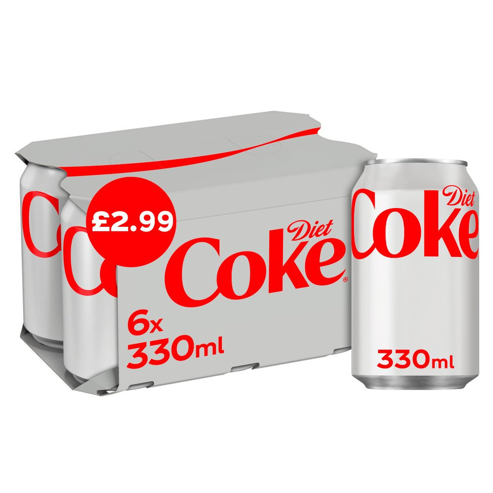 Diet Coke 6 x 330ml [PM £2.75 ], Case of 4 Diet Coke
