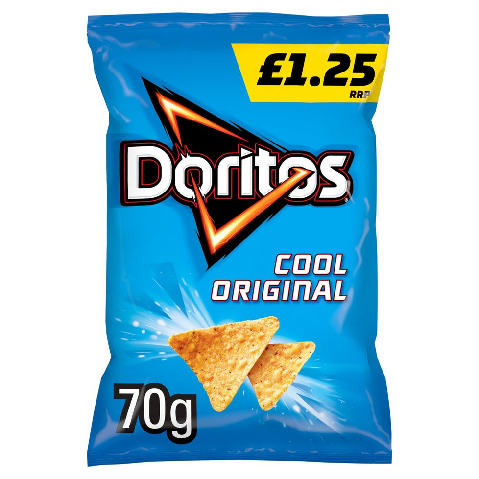 Doritos Cool Original Tortilla Chips 70g, [PM £1.25 ]. Case of 15 Doritos