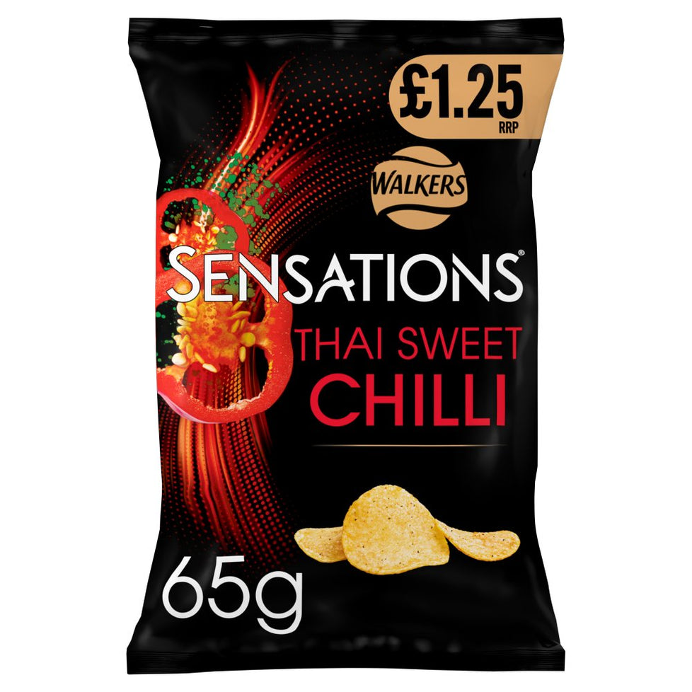 Walkers Sensations Thai Sweet Chilli Crisps 65g [PM £1.25 ], Case of 15 Walkers Sensations