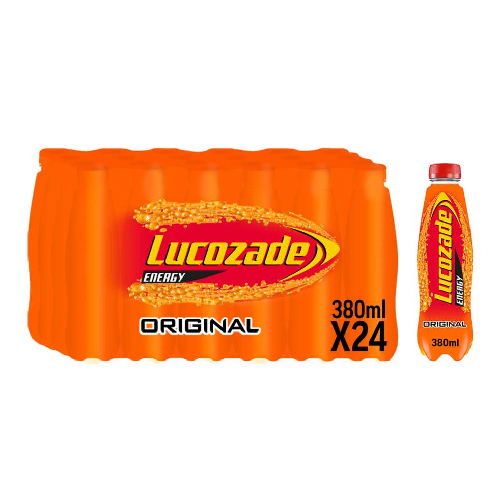 Lucozade Energy Drink Original 380ml, Case of 24 Lucozade