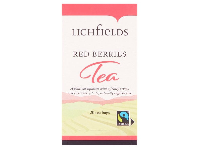 Lichfields Fairtrade Red Berries 20 Tea Bags 40g, Case of 6 Lichfields