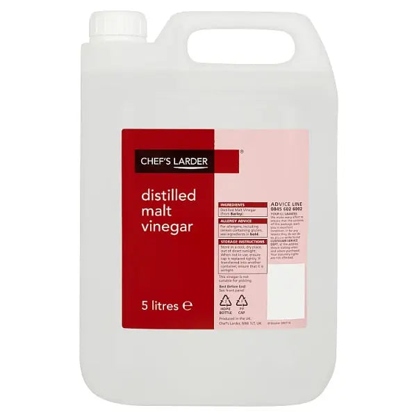 Chef's Larder Distilled Malt Vinegar 5 Litres, Case of 4 Chef's Larder