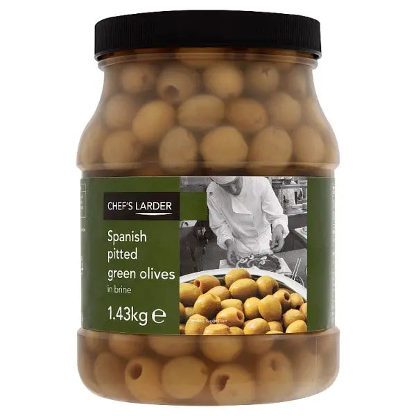 Chef's Larder Spanish Pitted Green Olives in Brine 1.43kg Chef's Larder