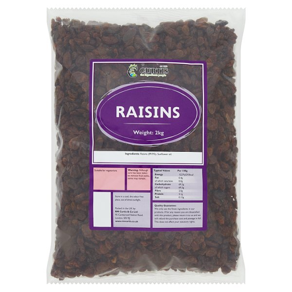 Curtis Raisins 2kg, Case of 6 British Hypermarket-uk Curtis