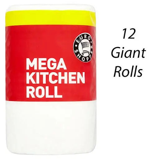 Euro Shopper Mega Kitchen Roll, Case of 12 Euro Shopper