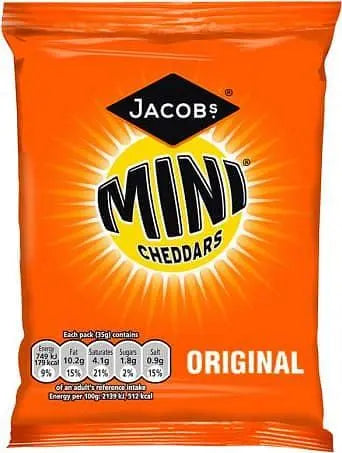 Jacob's Baked Mini Cheddars Original 35g, Case of 44 Jacob's