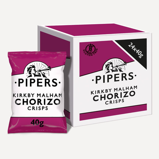 Pipers Kirkby Malham Chorizo Crisps 40g, Case of 24 Pipers