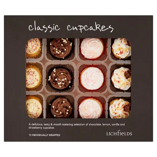 Lichfields 12 Classic Cupcakes, Case of 12 Lichfields