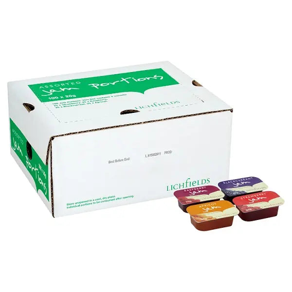 Lichfields Assorted Jam Portions 100 x 20g Lichfields