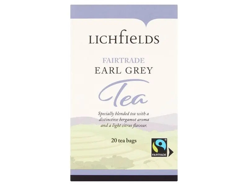 Lichfields Fairtrade Earl Grey 20 Tea Bags 40g, Case of 6 Tea
