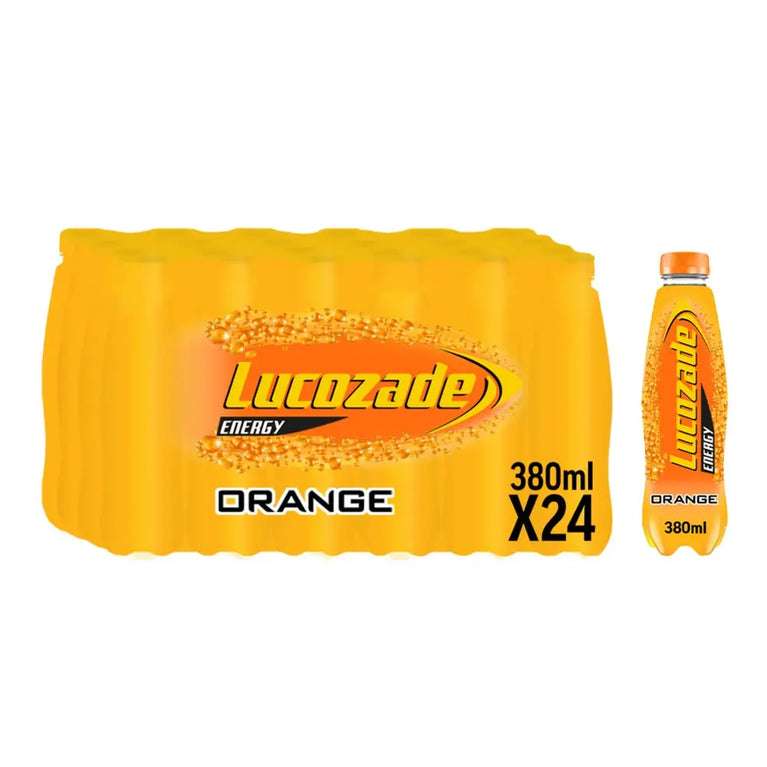 Lucozade Energy Drink Orange 380ml, Case of 24 Lucozade