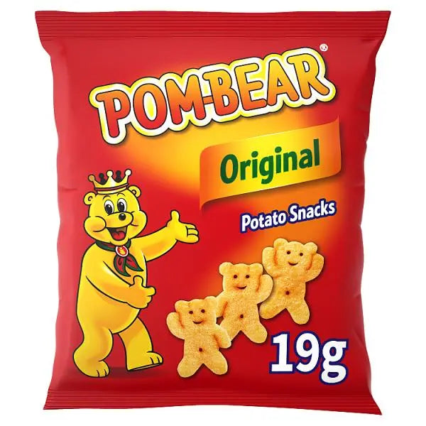 Pom-Bear Original Crisps 19g, Case of 36 Pom-Bear