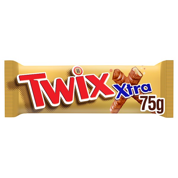 Twix Xtra Chocolate Biscuit Twin Bars 75g, Case of 24 Twix