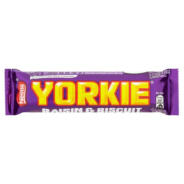 Yorkie Raisin & Biscuit Chocolate Bar 44g, Case of 24 Yorkie