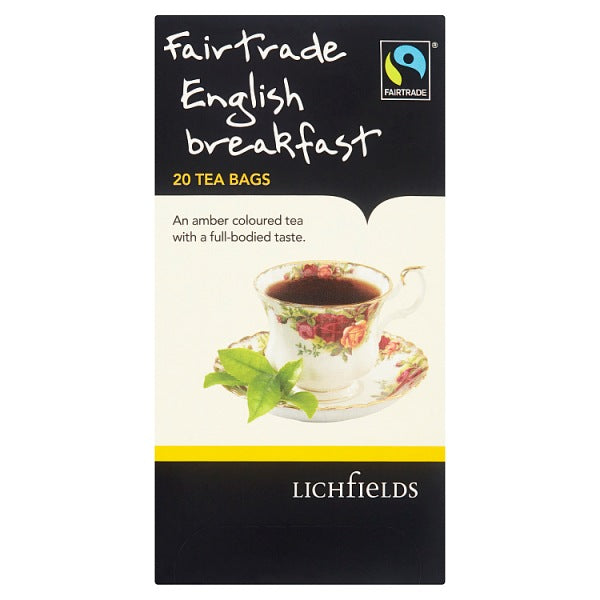 Lichfields Fairtrade English Breakfast 20 Tea Bags 40g Lichfields