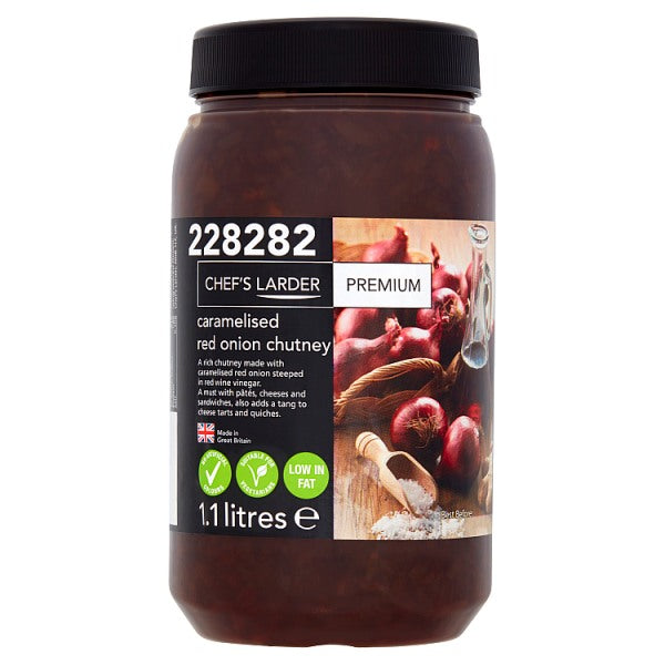 Chef's Larder Premium Caramelised Red Onion Chutney 1.1 Litres, Case of