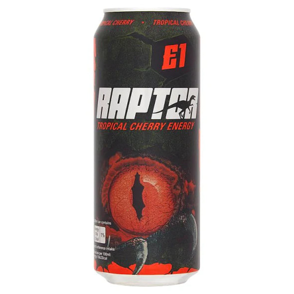 Raptor Tropical Cherry Energy 500ml [PM £1.00 ], Case of 12 Raptor