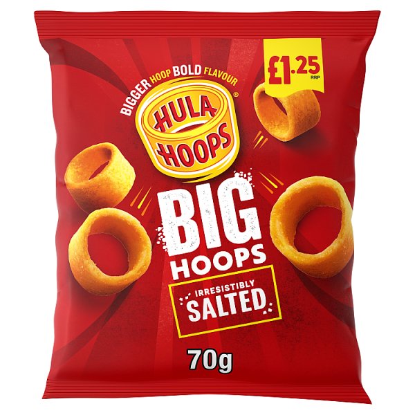 Hula Hoops Big Hoops Salted Crisps 70g, £1.25 PMP Case of 20