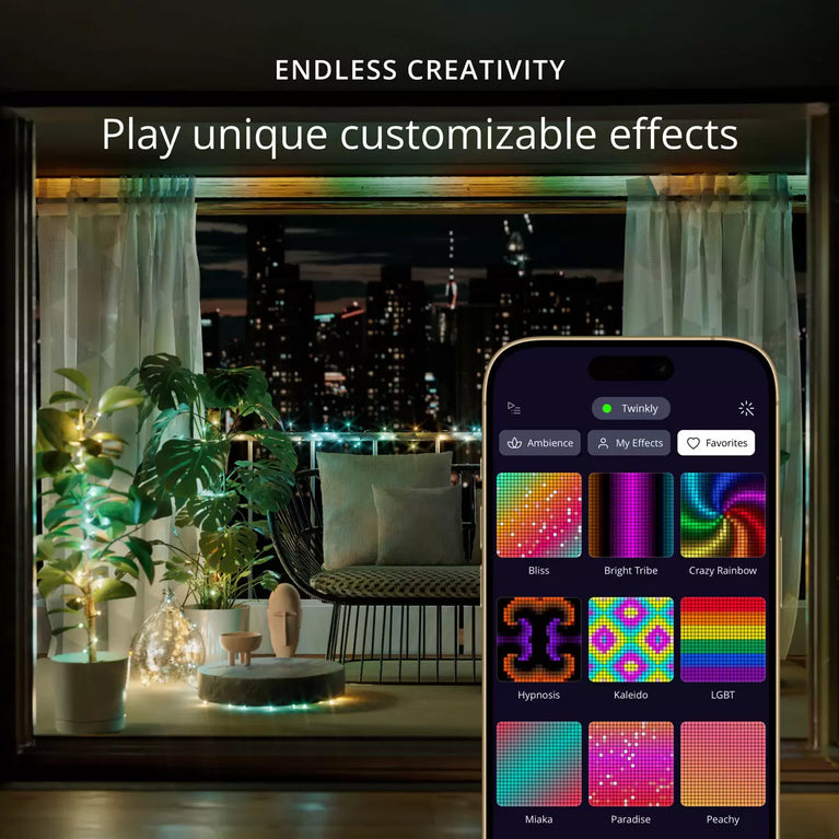 105 ft (32m) Twinkly 400 App Controlled Multicolour Strings LED Lights