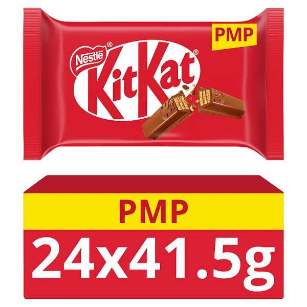 KitKat 4 Finger Milk Chocolate Biscuit Bar 41.5g PMP 89p Case of 24