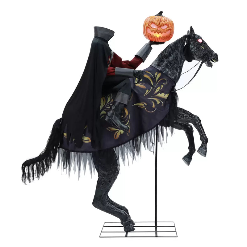 Halloween 7ft 2 Inches (2.2m) Animated Headless Horseman with Lights and Sounds British Hypermarket-uk