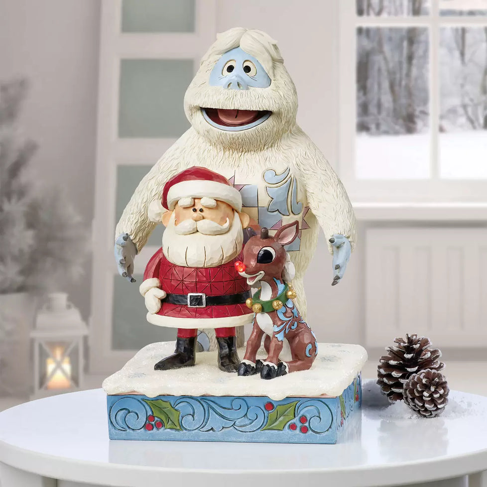 12.5 inch Rudolph, Bumble, & Santa Figurine Designed by Jim Shore