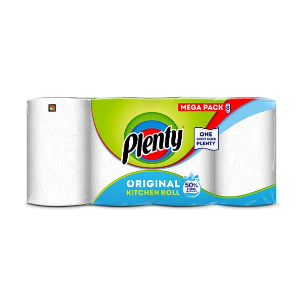Plenty Original Kitchen Roll  Case of 8 Rolls Plenty