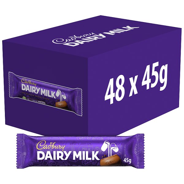 Cadbury Dairy Milk Chocolate Bar 45g x 48