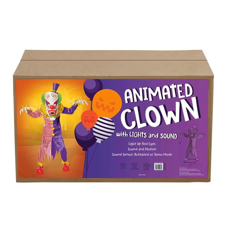 Halloween 9ft (2.7m) Oversized Lunging Clown with Lights & Sounds British Hypermarket-uk