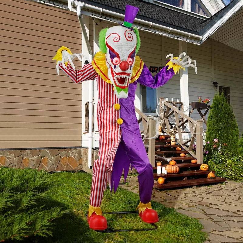 Halloween 9ft (2.7m) Oversized Lunging Clown with Lights & Sounds British Hypermarket-uk