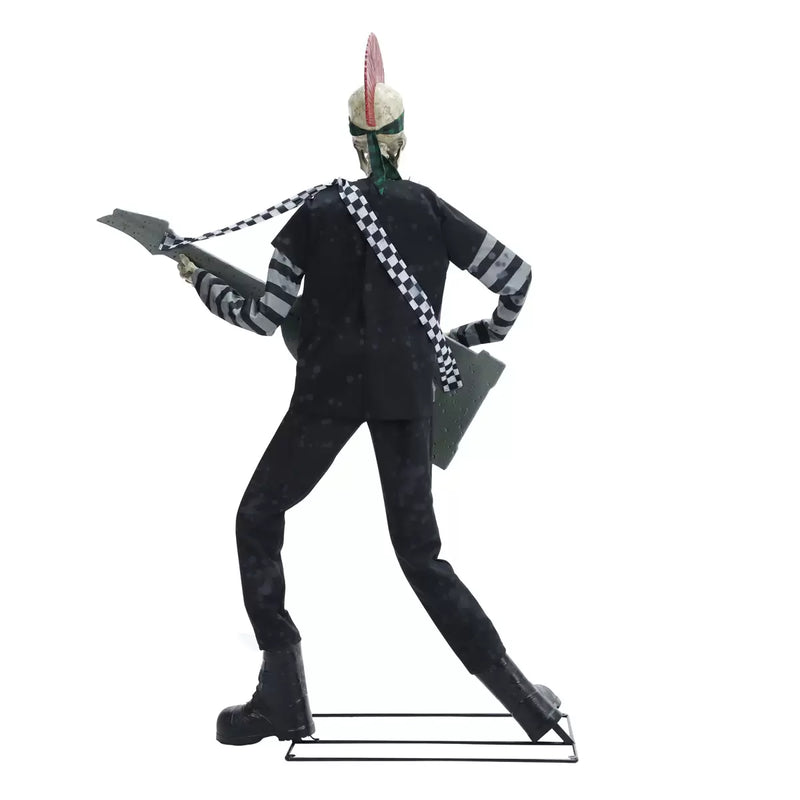 Halloween 6ft (1.8m) Skeleton Punk Rocker with Lights & Sounds British Hypermarket-uk