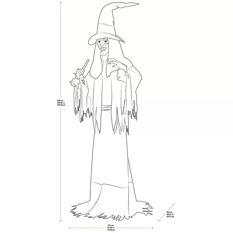 Halloween 10ft (3m) Animated Witch with Lights & Sounds British Hypermarket-uk