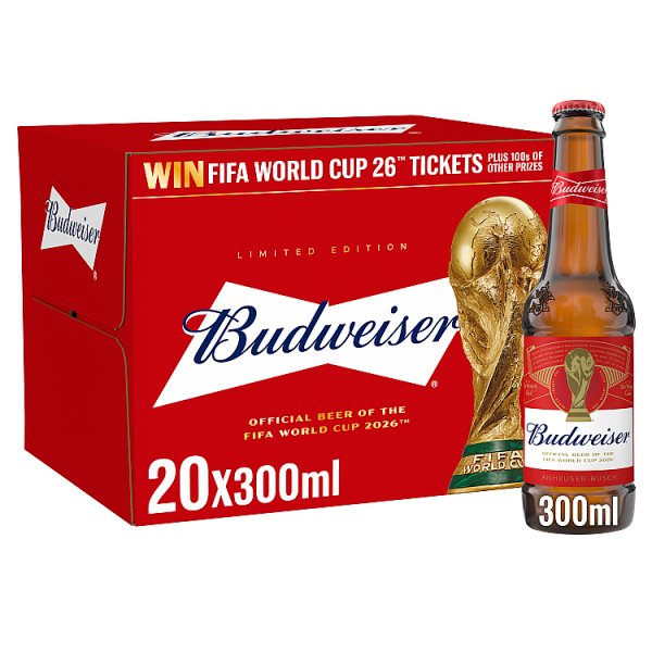 Budweiser Lager Beer Bottles 20x300ml
