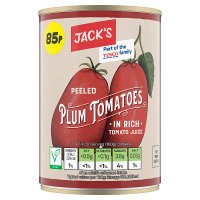 Jack's Peeled Plum Tomatoes in Rich Tomato Juice 400g x 12