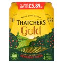 Thatchers Gold Somerset Cider 4 x 500ml Cans [PM £5.89] (Case of 6) British Hypermarket-uk
