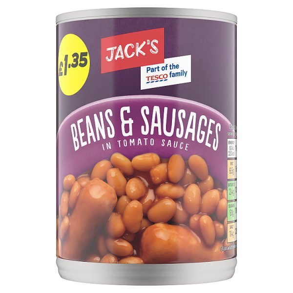 Jack's Beans & Sausages in Tomato Sauce 395g x 6