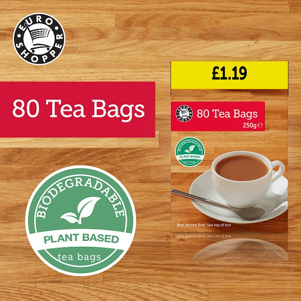 Euro Shopper 80 Tea Bags 250g (Case of 6)