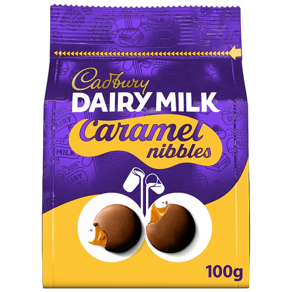 Cadbury Dairy Milk Chocolate Caramel Nibbles Bag 100g x 10