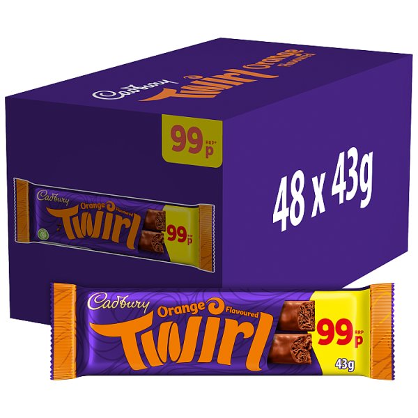 Cadbury Twirl Orange Chocolate 99p PMP Bar 43g x 48