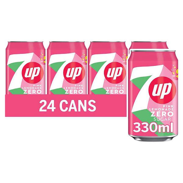 7Up Pink Zero Sugar Lemonade Can 330ml x 24
