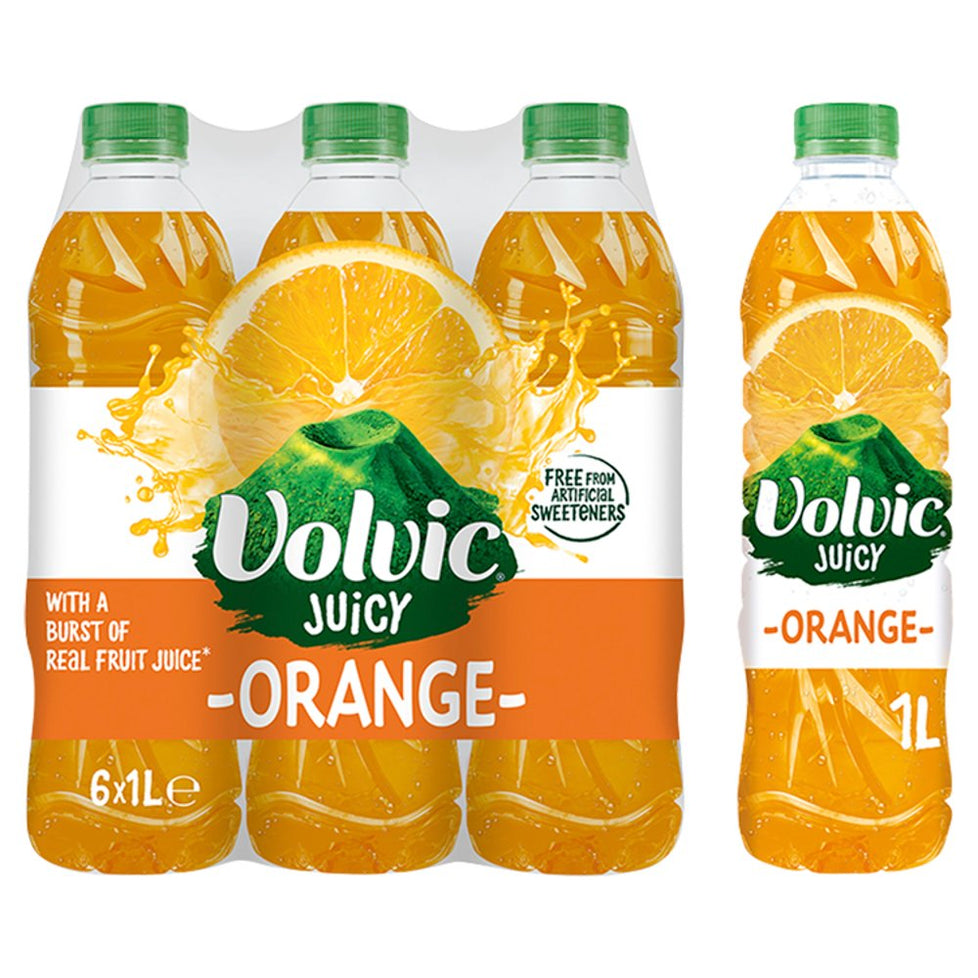 Volvic Juiced Orange, Case of 12 Volvic