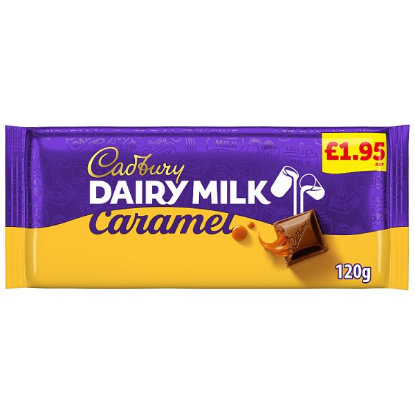Cadbury Dairy Milk Caramel Chocolate Bar PMP 195P 120g x 16