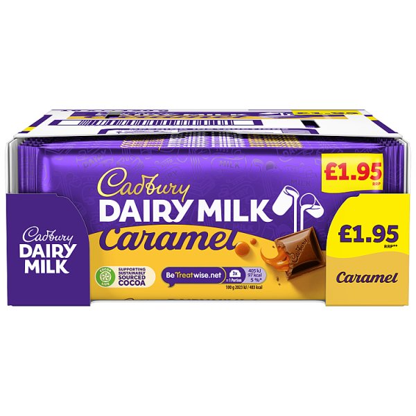 Cadbury Dairy Milk Caramel Chocolate Bar PMP 195P 120g x 16