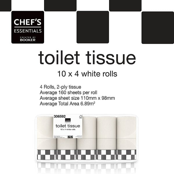Cleaning Essentials Toilet Tissue 4 White Rolls
