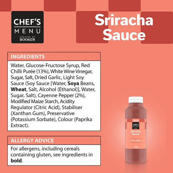 Chef's Menu Sriracha Sauce 1 Litre