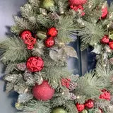 30 inch (76cm) Pre-Lit Decorated Wreath with 50 LED Lights