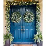 30 inch (76cm) Pre-Lit Decorated Wreath with 50 LED Lights